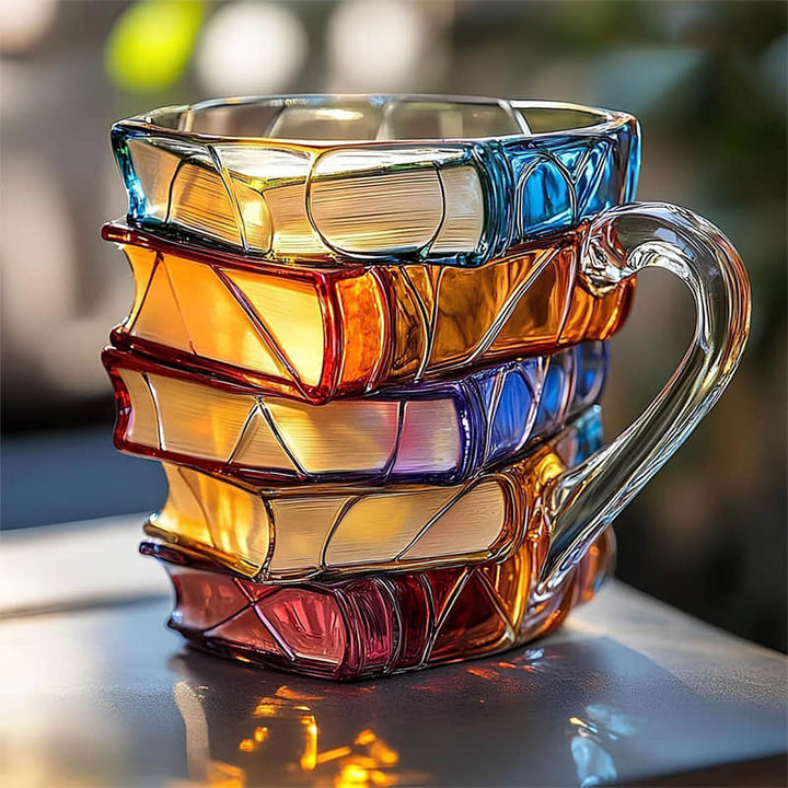 Taza Vitral de Libros 3D