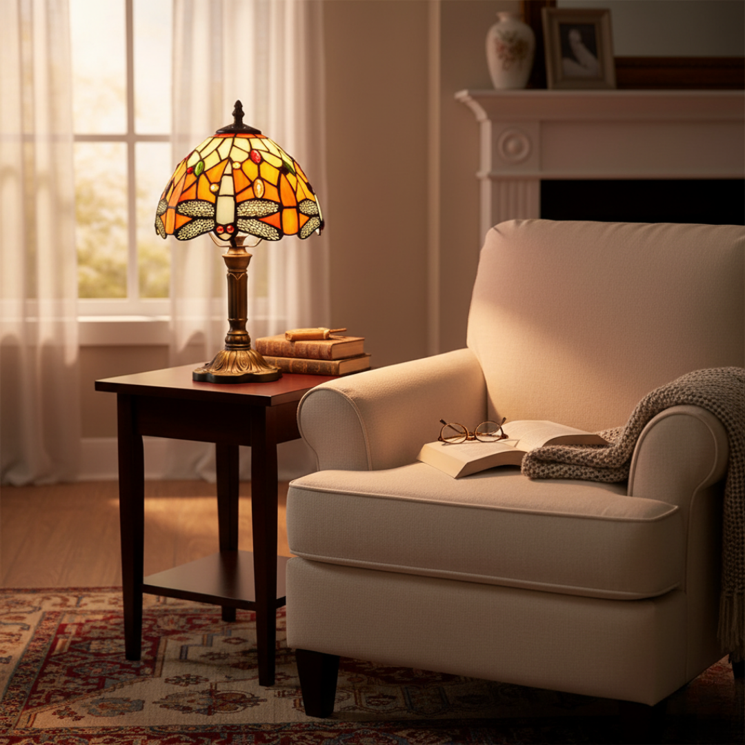 Lámpara LED decorativa de cristal teñido