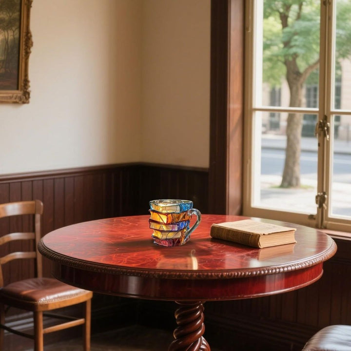 Taza Vitral de Libros 3D
