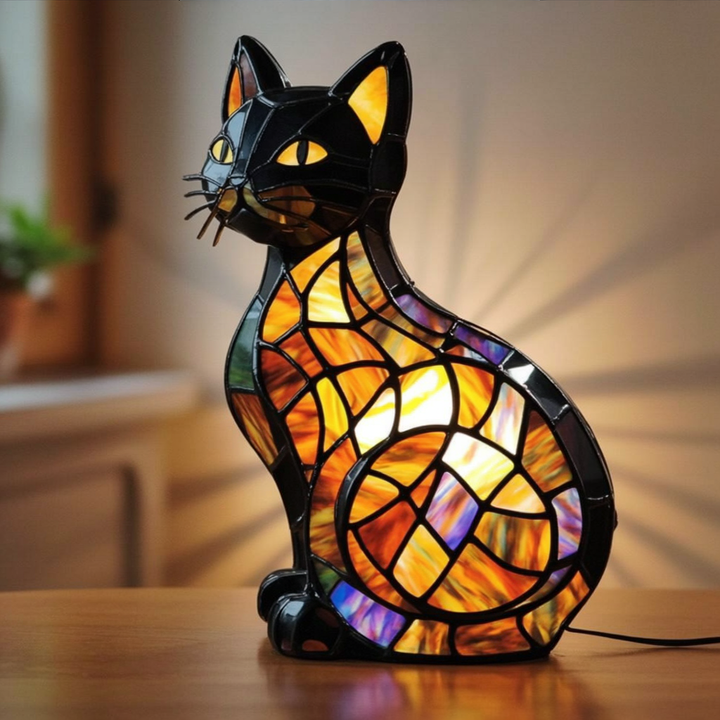 Gato radiante a medianoche